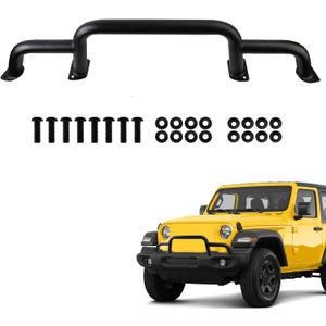 Grille Winch Brush Guard for Jeep Wrangler JL, Gladiator, JT (2018-2024) - Triple Hoop Bumper Bar Winch/Front Bumper Brush Guard Bull Bar, Replaces Part #82216474AA