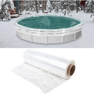 succulentlovers 730Ft Winter Pool Wrap for Above Ground - Stretchable Pool Cover Seal Wrap Windproof Swimming Pool Shrink Wrap Winter Cover Sealer for Above Ground Swimming Pool (White)