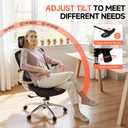 GTPLAYER Big and Tall Ergonomic Mesh Office Chair, High Back Home Desk Chair Computer Gaming Chair with Headrest, Flip-Up Arms, 90-125 Tilt Lock and Wide Cushion, Task Chair for Man Woman-Deep Black