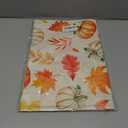 ACZHHZC Pumpkin Fall Table Runner, Maple Leaf Autumn Thanksgiving Kitchen Dining Table Decorations for Home Party Decor (White Orange 3, 13x72 Inches)