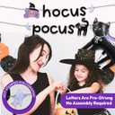 HOUSE OF PARTY Hocus Pocus Halloween Banner & Black Cat Balloon - Perfect Indoor Halloween Party Decoration with Witch & Black Cat Designs - Ideal for Mantle and Hocus Pocus Party Decorations, Pack Of 3