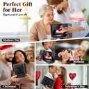 Cute Preserved Real Roses Bear Gift Box for Girlfriend with Initial Necklace S, Unique Birthday Gift for Mom, Her, Grandma, Anniversary Presents for Wife Women