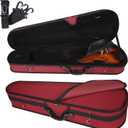 adm 4/4 Full Size Violin Hard Case Basic Professional Triangular Shape Backpack, Super Light Suspension  (Red)