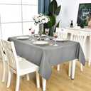 KAIPHO Grey Square Tablecloth Waterproof Table Cloth, 60 x 60 inch