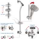 UCLIMAA Rainfall Shower Head with Handheld Shower Spray, with 26" Drill Free Adjustable Height Slider Bar, High Pressure Dual Shower Head Combo, 3-Way Diverter for Easy Reach, 5Ft Hose-Brushed Nickel