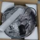 Avzkcy Modern Drum Chandelier, 26Inch Industrial Light Fixture 5Light Nickel and Black Drum Pendant Lighting Height Adjustable for Dining Room, Kitchen, Living Room, Office, Foyer