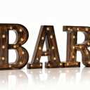 Pooqla BAR - Illuminated Marquee Bar Sign for home decor - Light up LED Marquee Word Sign - Pre-Lit Pub Light Battery Operated (23.03-in x 8.66-in) (Vintage)
