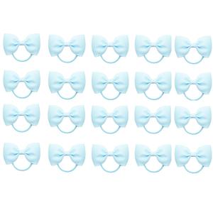 20Pcs Baby Girl Toddlers Hair Bows, Mini Elastic Hair Ties Accessories Bow Ponytail Holder Rubber Hair Bands for Girls Kids Teens (Light Blue, One Size)