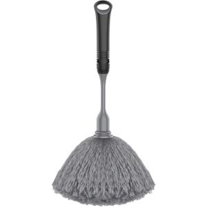 MR.SIGA Microfiber Delicate Duster, Comfortable Non Slip Handle, Detachable Washable Duster Head, Gray & Black (13.5 Inch (Pack of 1))