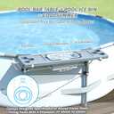 Pool Bar for Above Ground Pool - Poolside Bar with 6 Cup Holders & Ice Bin, 47.2"×11.8" Foldable Above Ground Pool Bar Table, Portable Swim Up Bar, Frame Above Ground Round Swimming Pools Accessories