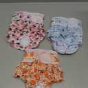 Avont 3 Pack Washable Female Dog Diapers, Reusable Period Diapers Cover for Girl Doggies Heat Cycle, Incontinence -Strawberry/Orange/Cherry(M)