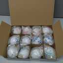 Sumind 12 Pcs Glass Pink Blue Pastel Christmas Ornaments 3D Pink Bow Ornaments for Christmas Tree 2.36 Inch Coquette Balls Decoration for Xmas Holiday Party Decor