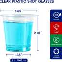 JOLLY CHEF 900 Pack 2 oz Plastic Shot Glasses, Clear Disposable Cups, Plastic Shot Cups Disposable for Jelly Shots, Wine Tasting, Food Samples,Thanksgiving Party, Wedding, Christmas