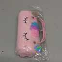 Hifot Plush Hard Eyeglass Case, Makeup Storage Bag Portable Sunglasses Pouch Hard Shell with Handle (Pink)