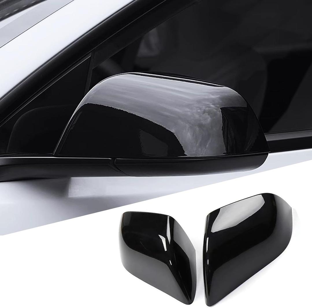 for Tesla Model 3 Rearview Mirror Guard Cover, Side Mirror Cover Exterior Accessories fit for Tesla Model 3 2017-2025 (Model 3-Glossy Black)