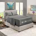 Nestl Queen Size Sheet Set, 3 Piece Extra Deep Pocket (18-24 inches), Microfiber, Cooling, Hotel Luxury, Soft, Breathable, Wrinkle-Free, Easy to Care, Charcoal Stone Grey