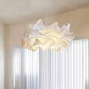 COMSDY 23.6inch White Paper Light Fixture Cover DIY Flower Lights Fixture for Living Room Dining Room Bedroom Kitchen Hotel Restaurant