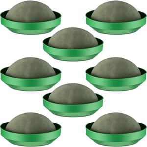 Frienda 8 Pcs Flower Foam Blocks Half Ball with Bowl Round Floral Dry Foam Green Floral Craft for Artificial Flower Arrangement Birthday Wedding Party (5.5x2.7in)
