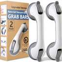 2 Pack Grab Bars for Shower Handle, Elderly Assistance Products, Seniors Removable Bar Safety, Suction Cup Handles for Bathtubs and Showers/Bathroom/Walls, Heavy Duty Handrails Grip 500lbs,No Drilling