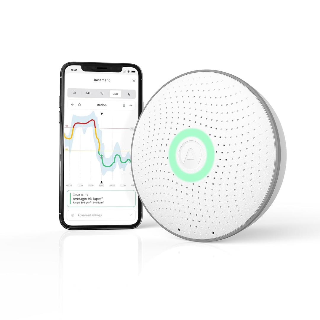 Airthings 2950 Wave Radon  Smart radon detector with humidity and temperature gauge. Accurate and user-friendly, wireless