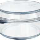 Small Glass Casserole Dish With Glass Lid, 1L Covered Glass Microwavable Bowl Oven Safe, Easy Grab Glass Baking Dish for Oven