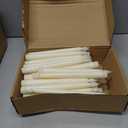 Baquler 50 Pcs 8.5 Inches Flameless Taper Candles Bulk Battery Operated Taper Candles Ivory LED Candlesticks Flickering for Christmas Wedding Home Decor