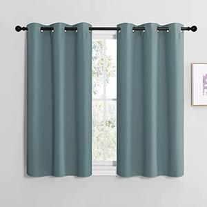 NICETOWN Modern Blackout Curtains Noise Reducing, Thermal Insulated and Privacy Room Darkening Drape Panels for Boy's Guest Room Door Small Short Window (Greyish Blue, 2 Panels, W42 x L40 -Inch) NICETOWN Modern Blackout Curtains Noise Reducing, Thermal Insulated and Privacy Room Darkening Drape Panels for Boy's Guest Room Door Small Short Window (Greyish Blue, 2 Panels, W42 x L40 -Inch)