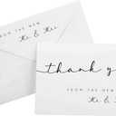 GSM Brands Thank You Cards for Wedding (Mr and Mrs Theme) - 100 Cards with Envelopes