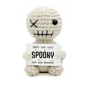 Funny Positive Voodoo Doll Crochet – Inspirational Halloween Gifts for Women Men – Motivational Gifts for Mom Dad Friend Coworker Sister Wife Husband – Halloween Party Favors Decorations