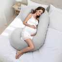 VEVOR Pregnancy Pillow, C-Shaped Full Body Maternity Pillow for Sleeping, Ultra-Soft and Breathable Pregnant Support Pillows with Removable & Washable Cover, Perfect for Back, Belly, Hip, Legs Relief