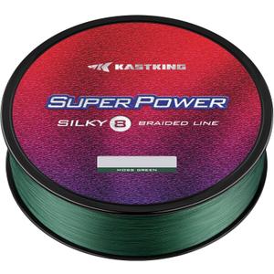 KastKing SuperPower Braided Fishing Line - Abrasion Resistant Braided Lines  Incredible Superline  Zero Stretch  Smaller Diameter  A Must-Have! (10LB(150 Yds), X8-Moss Green)