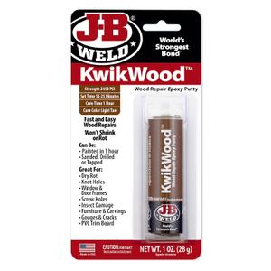 J-B Weld Tan KwikWood Wood Repair Epoxy Putty, 1 oz. Stick