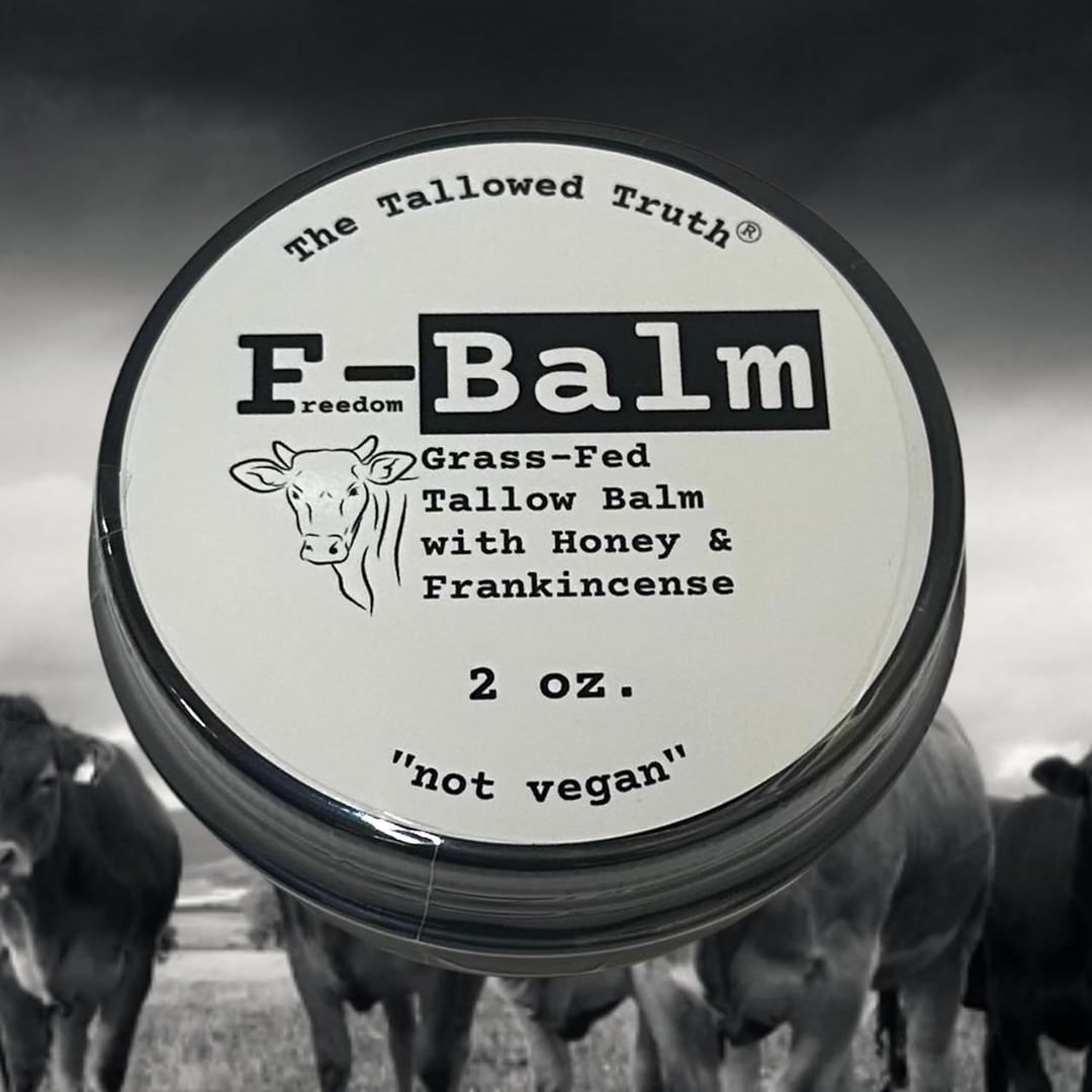 The Tallowed Truth F-Balm Tallow  Grass-fed, Grass-finished Tallow  5 Ingredients Only  Canadian-made All Purpose Tallow Balm  Made in Canada  Tallow for Face & Body (2 oz (1-Pack), Original)