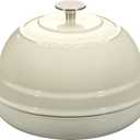 Enameled Cast Iron Dutch Oven Pot with Lid, Round Bread Oven for Homemade Sourdough Bread Baking, 6 Quart, White