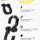 D-Ring Separate Shackles, 2Pack, 3/4" D-Ring Shackles 7/8" Pin, 57320lbs Breaking Strength, Heavy Duty Forged Steel, D-Ring Towing Winch Shackle for Recovery, Off-Road, BlackBlack