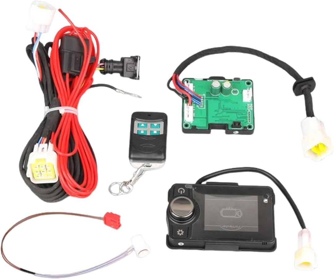 12V Diesel Heater Controller Panel Parking Heater Motherboard Control Board LCD Switch Monitor Display Remote Control with Wiring Harness Sensor Cable Compatible with Chinese Diesel Heater 5KW