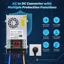 Upgraded AC to DC Converter 5V 12V 24V 30V 48 50v DC Power Supply Adjustable 0-50V 0-10A 500W Switching Power Supply for Led Strip, Motor Pump, CCTV, 3D Printer, Lab Computer