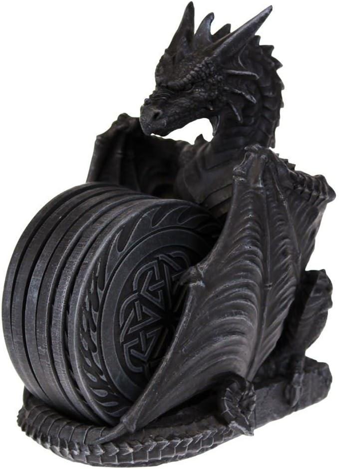 Dark Dragon Table Coasters Set Sculpture Cool Finish