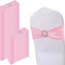 150 Pack Spandex Stretch Chair Sashes Bows, Elastic Stretch Chair Cover Bands Ties with Buckle Slider for Wedding Party Ceremony Reception Event Banquet Decoration (Pink)
