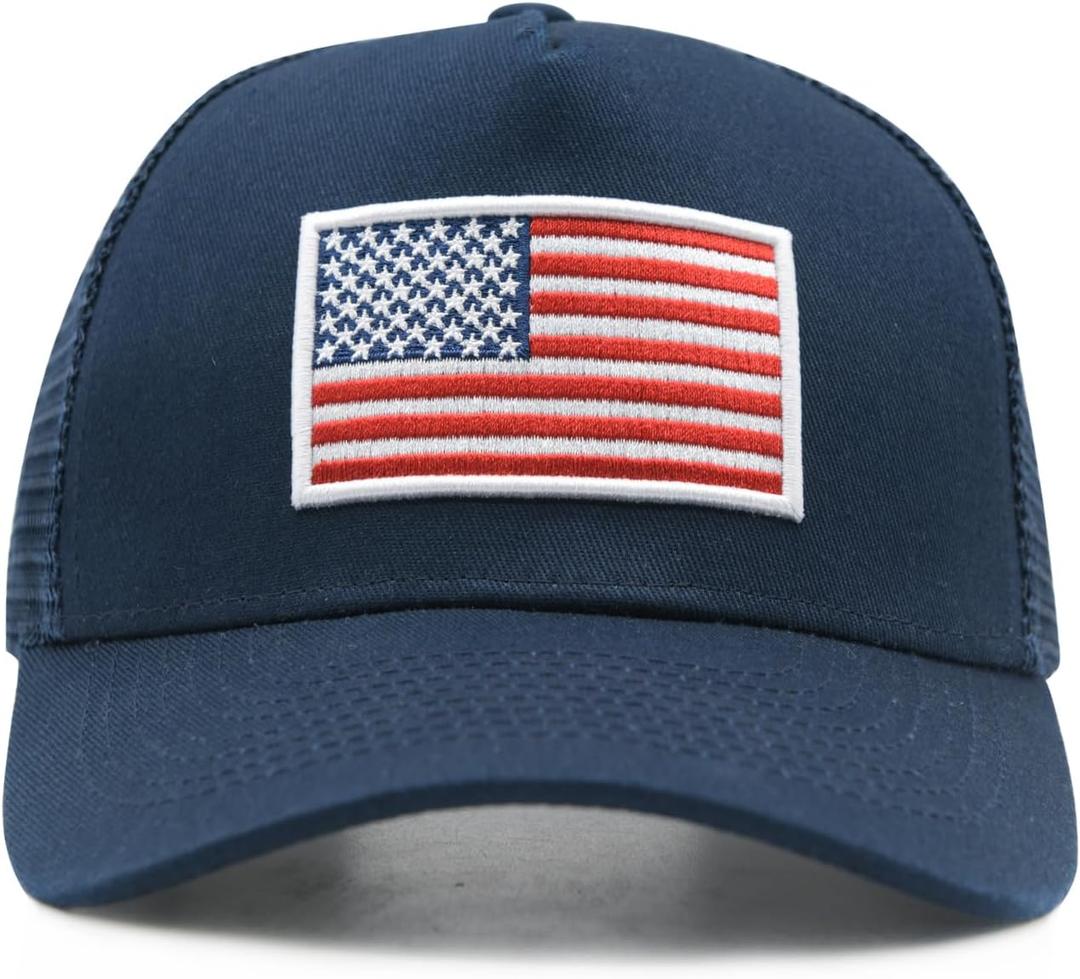 American Flag Trucker Hat, Snapback Mesh USA Flag Baseball Caps, 4th of July for Men Women