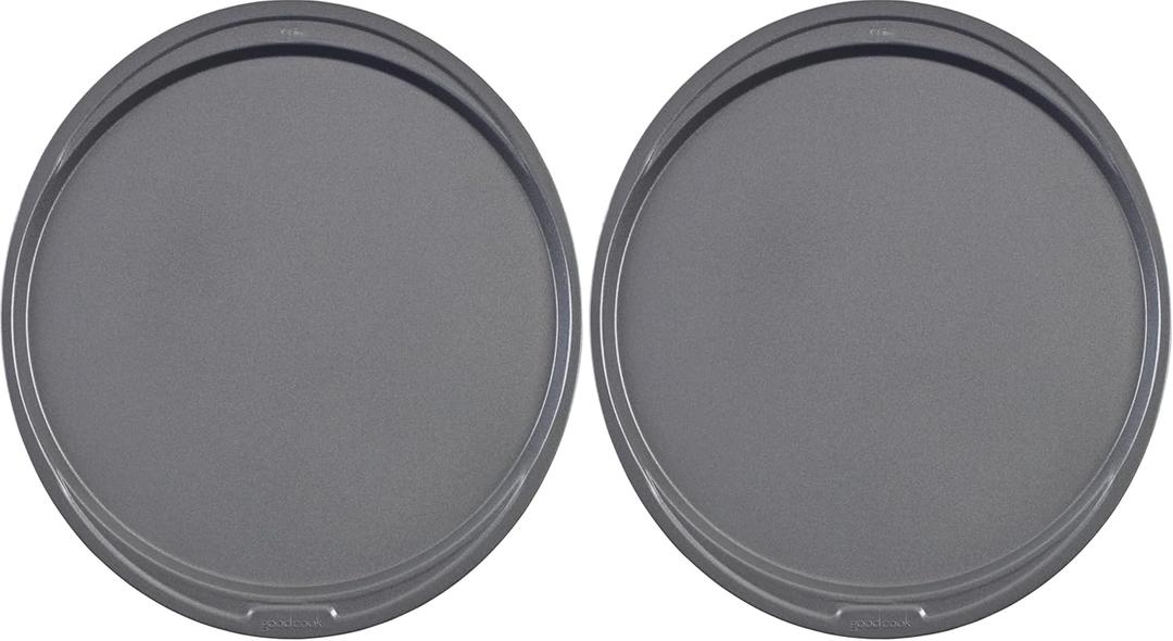 GoodCook Everyday Nonstick Steel Pizza Pan, 12", Gray (Pack of 2)