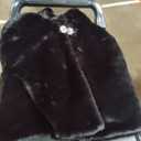 Womens Faux Fur Coat Cropped Fur Jacket Fluffy Long Sleeve Open Front Fuzzy Winter Warm Outerwear (Black,M-L)