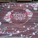 Dudaacvt 10x8ft Mother's Day Backdrop Mother's Day Brown Wooden Plank Backdrop Mother's Day Floral Photography Background Mother's Day Party Backdrop D667