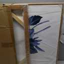 Large Framed Canvas Wall Art - Natural Float Framed Indigo Flowers Picturtes for Living Room Decor Retro Blue Floral Botanical Artwork Plants for Bedroom Kitchen Home Office Decor 72" X 36" Set of 3