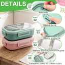 2 Pack Stainless Steel Lunch Container 28oz with Cutlery, 2 Compartment Bento Box, Leakproof Food Storage Container for Adults Family Office Work Picnics Travel, Green and Pink
