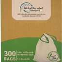 TYPLASTICS 300 Count 13 Gallon Tall Kitchen Drawstring Trash Bags, GRS Compliant, Eco-Friendly Recycled Material