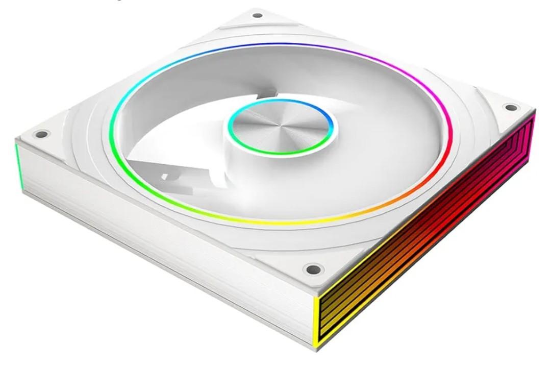 Prims4Ultra Jungle Leopard Transwarp 140mm PC ARGB Reverse Blade Case Fan, Infinity Mirror 5V ARGB PWM Case Fan 140mm Single Pack，Suitable for Computer Case Pc Cooling Fans-White 3-Pack