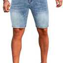 GINGTTO Men's Denim Shorts Slim Fit Stretch Short Jeans,36