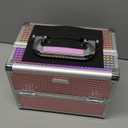 Joligrace Makeup Train Case Makeup Case Organizer Portable Cosmetic Box Storage with 2 Trays Mirror Locking Make Up Travel Case for Nail Kits Cosmetics Craft Traveling Makeup Box Mermaid Pink