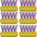 SULOLI 30 Pieces Plastic Gold Winner Award Medals, Winner Medals Award Medals for Sports Competition Talent Show Spelling Bee Birthday Party Favors